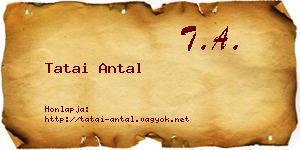 Tatai Antal névjegykártya